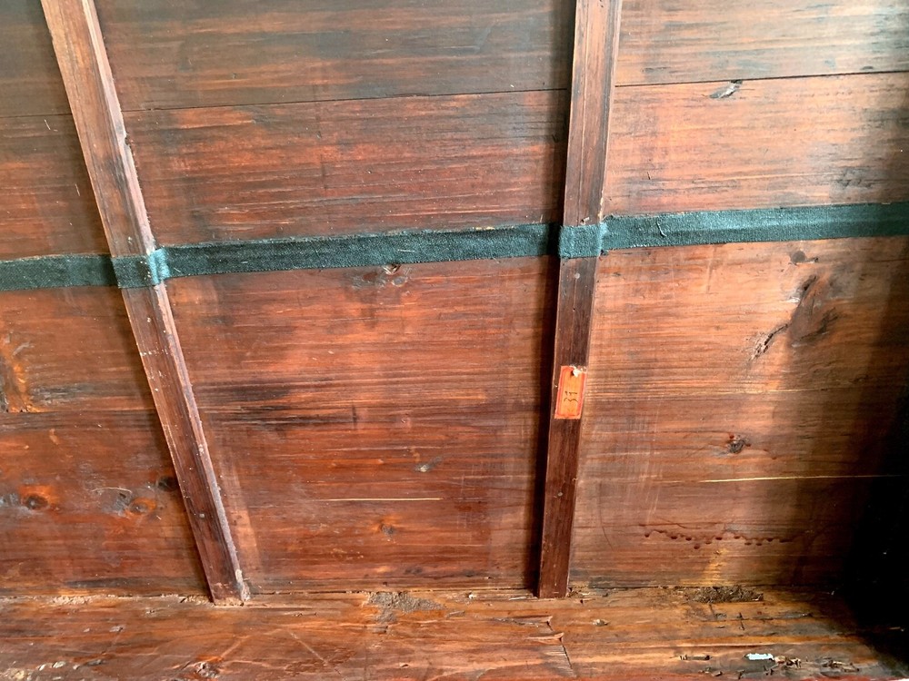 Antique Chinese TRUNK Red Leather