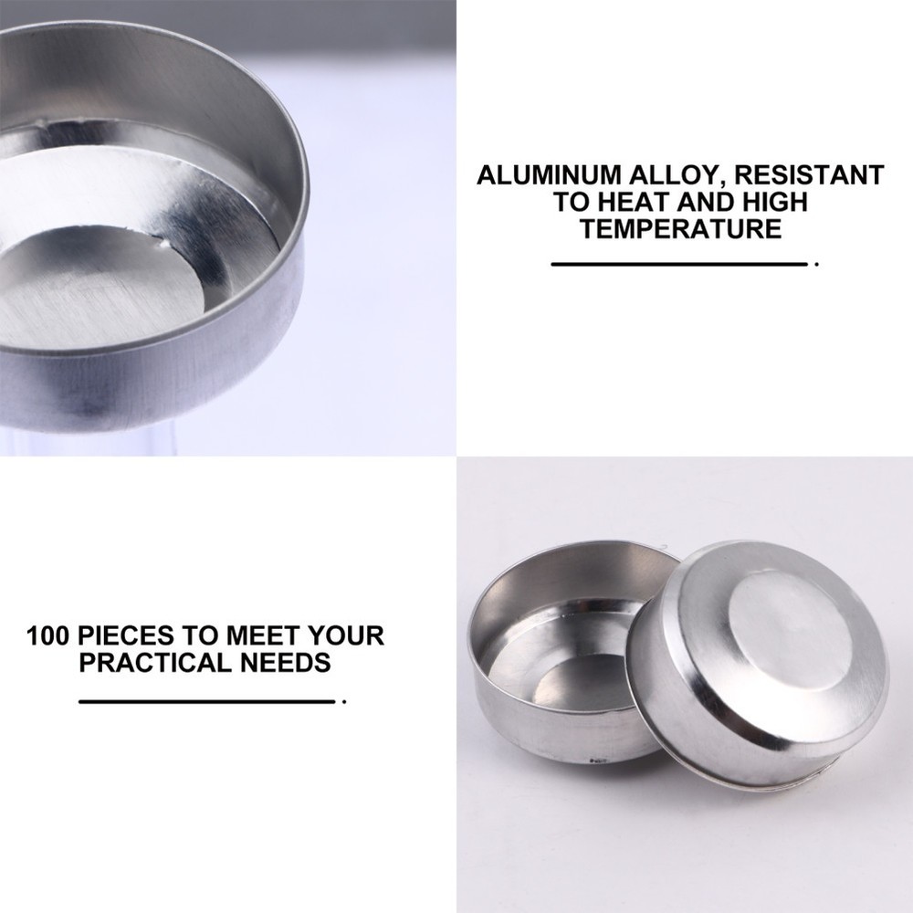 100Pcs Candle Making Containers Aluminum Tea Light Tins Empty