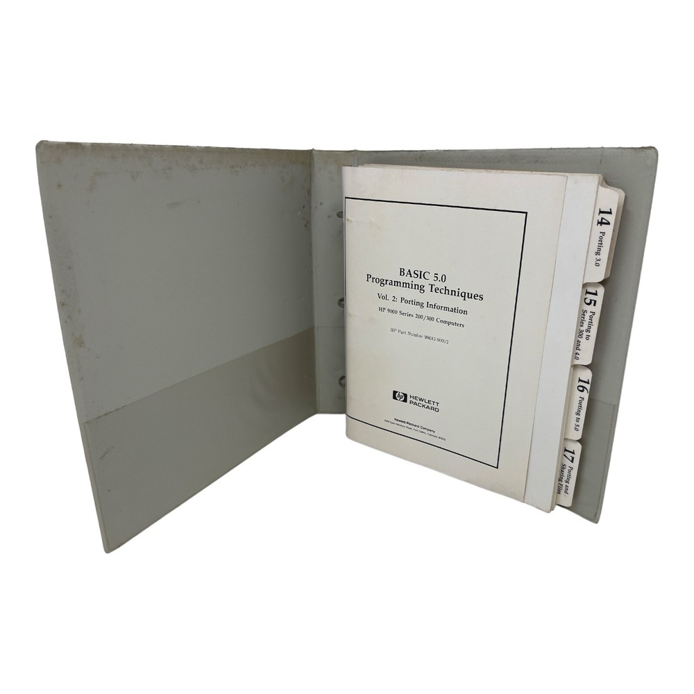 HP BASIC 5.0 PROGRAMMING TECHNIQUES VOL. 2 PORTING INFORMATION MANUAL