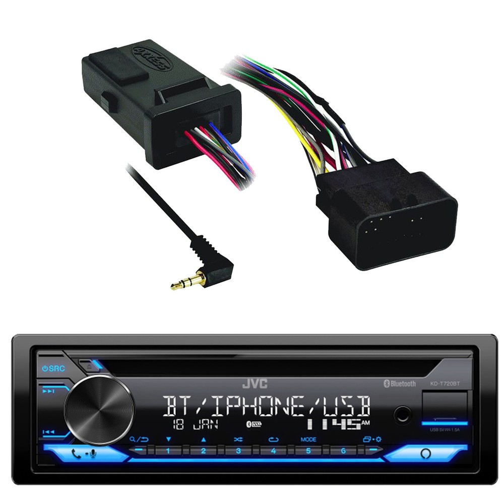 JVC KD-T720BT 1-DIN Bluetooth CD Receiver, Handlebar Control Interface