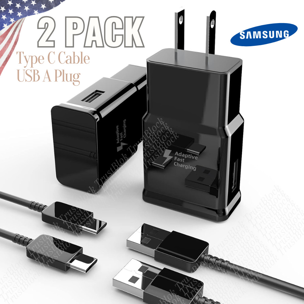 2Pack Adaptive USB Adapter Type C Android Cable Fast Charger For Samsung Galaxy