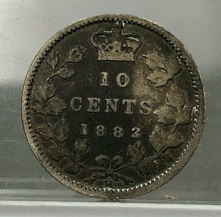 1882-H Canada 10 Cents Silver - Young Victoria -