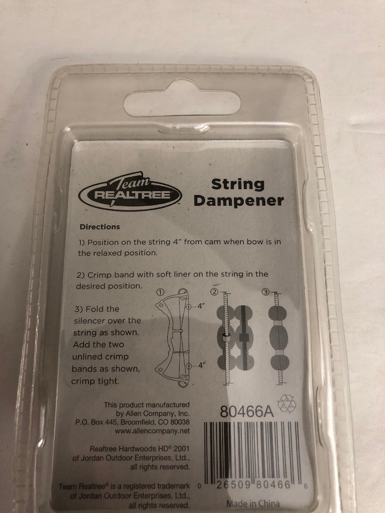 New in 1 Ea Pkg Team Realtree Compound Bow String Dampener, Increase Arrow Speed