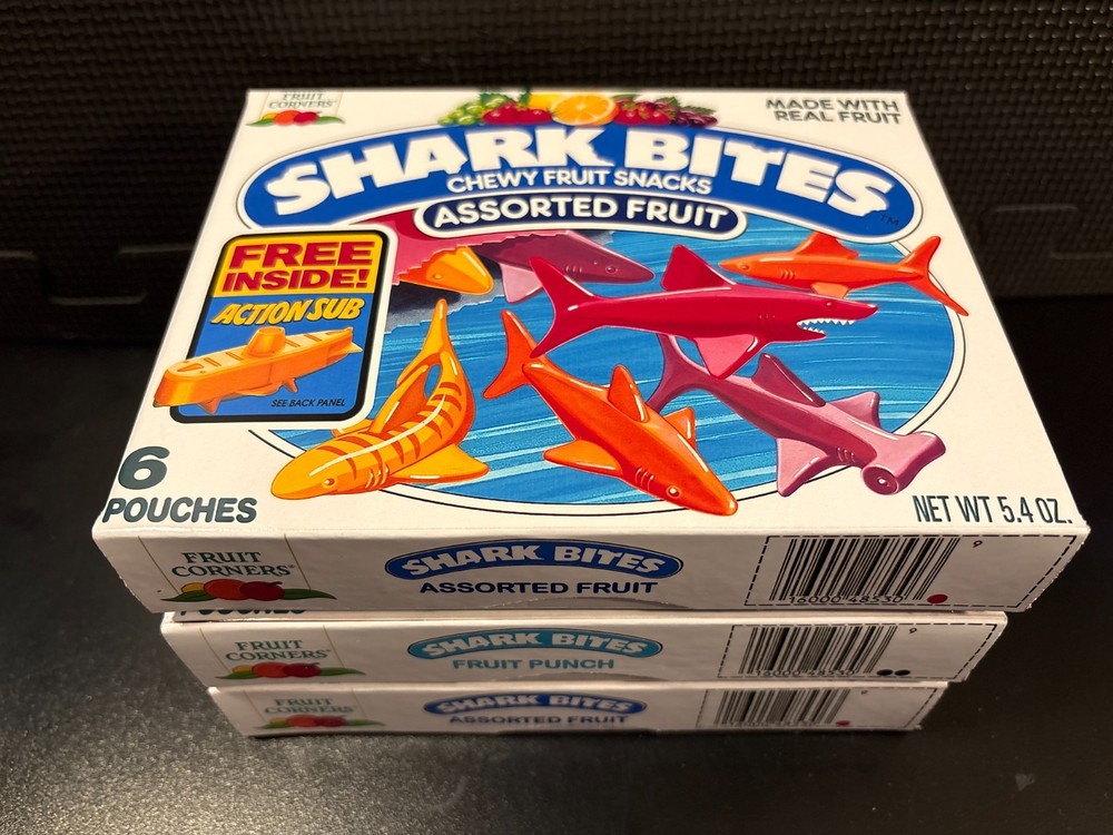Shark Bites fruit snacks - 6 empty custom design display boxes