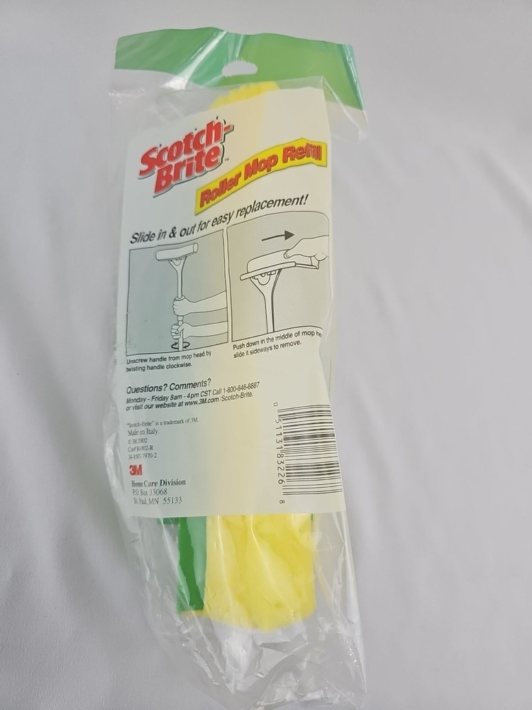 2002 NEW 3M Scotch Brite Roller Mop Refill Cleaning & Scrubber Double Sided