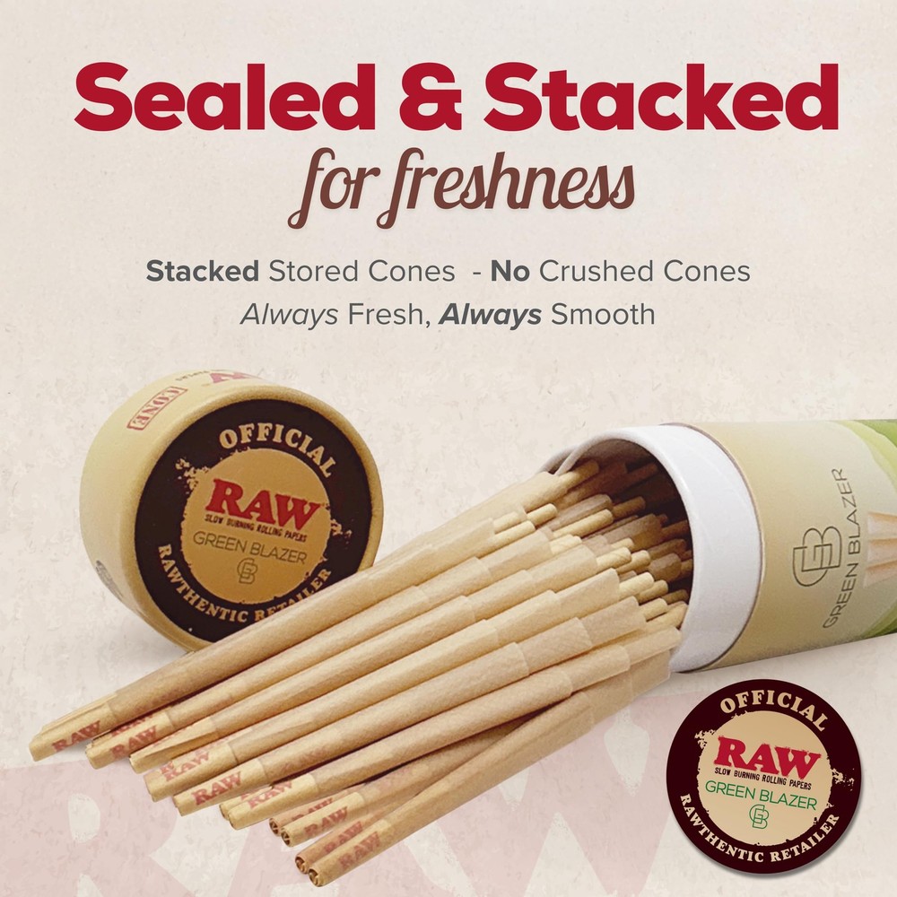 RAW Pre-Rolled Cones 70mm Dogwalker 100pk Mini Rolling Papers Tips