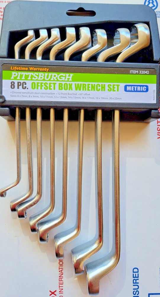 8 Pc Offset Metric Box End Wrench Set