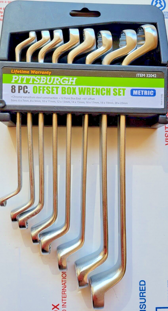 8 Pc Offset Metric Box End Wrench Set