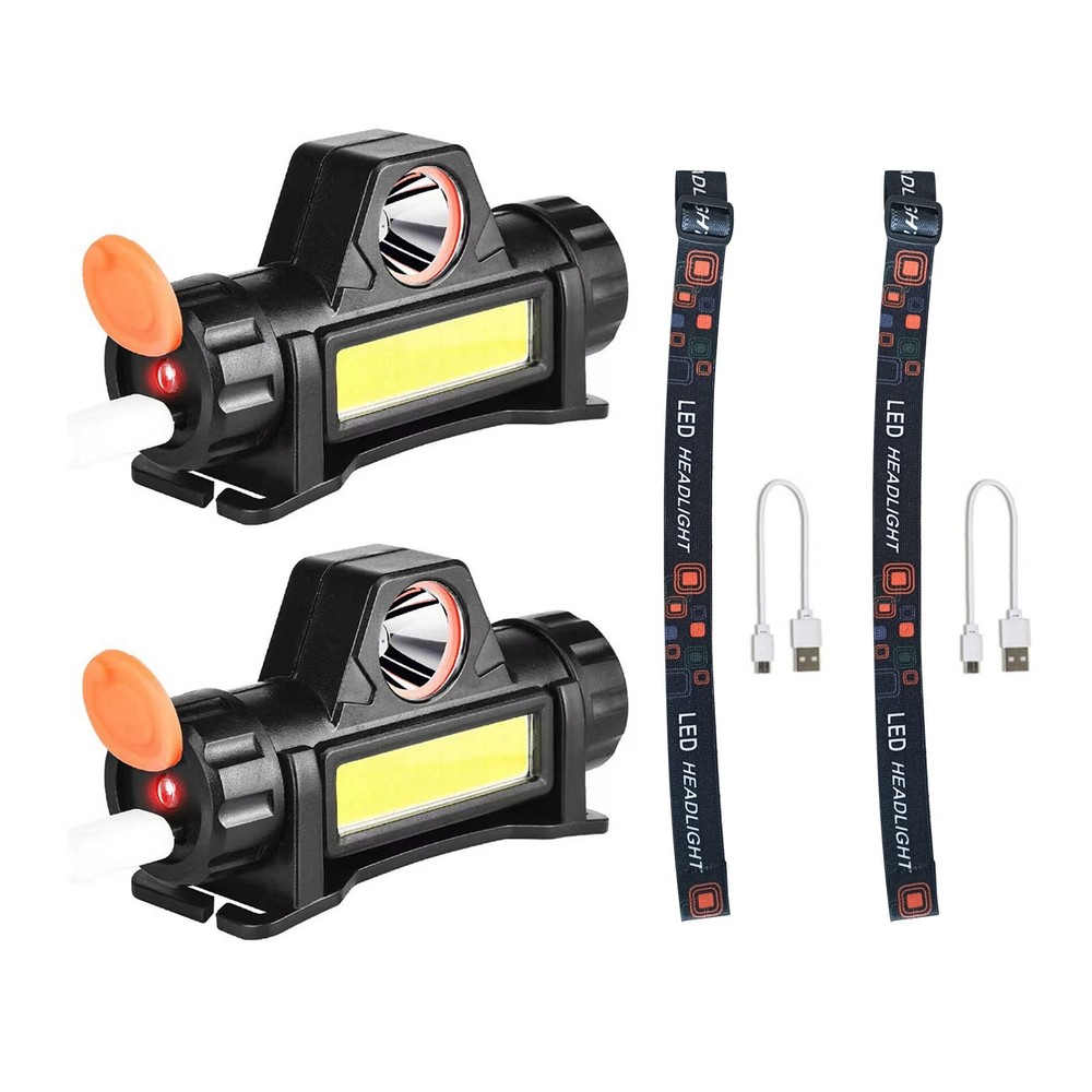 Portable Automatic Dimming Headlight For Welding Helmet USB Charging 2-Pack