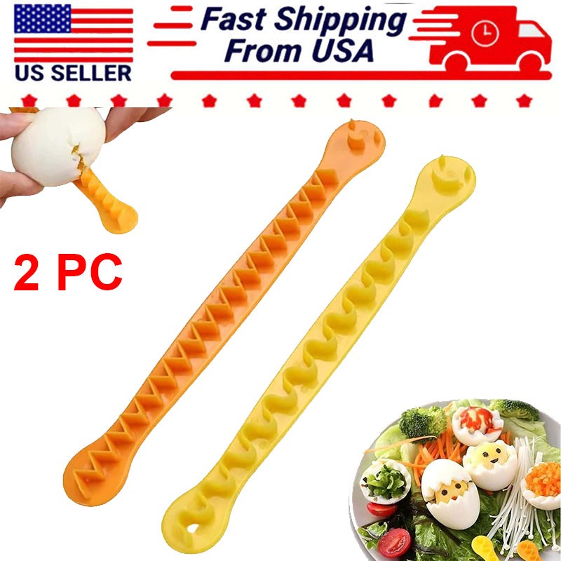 2PC Egg Shaper Mold Egg Cutter Boiled Egg Flower Cutting Half Cutting