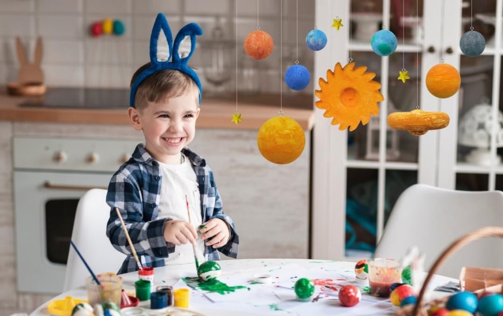 Solar System Model, DIY Project Kit, Easy to Medium, White
