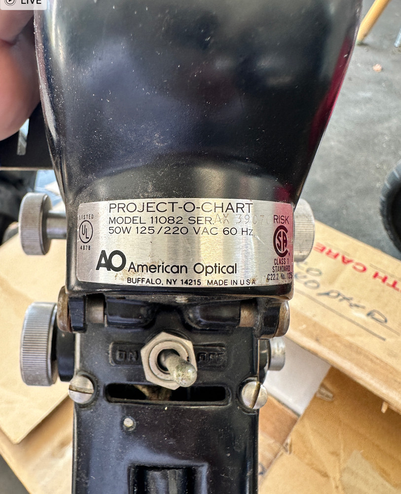 Vintage American Optical Project-O-Chart Vision Testing Unit 11082