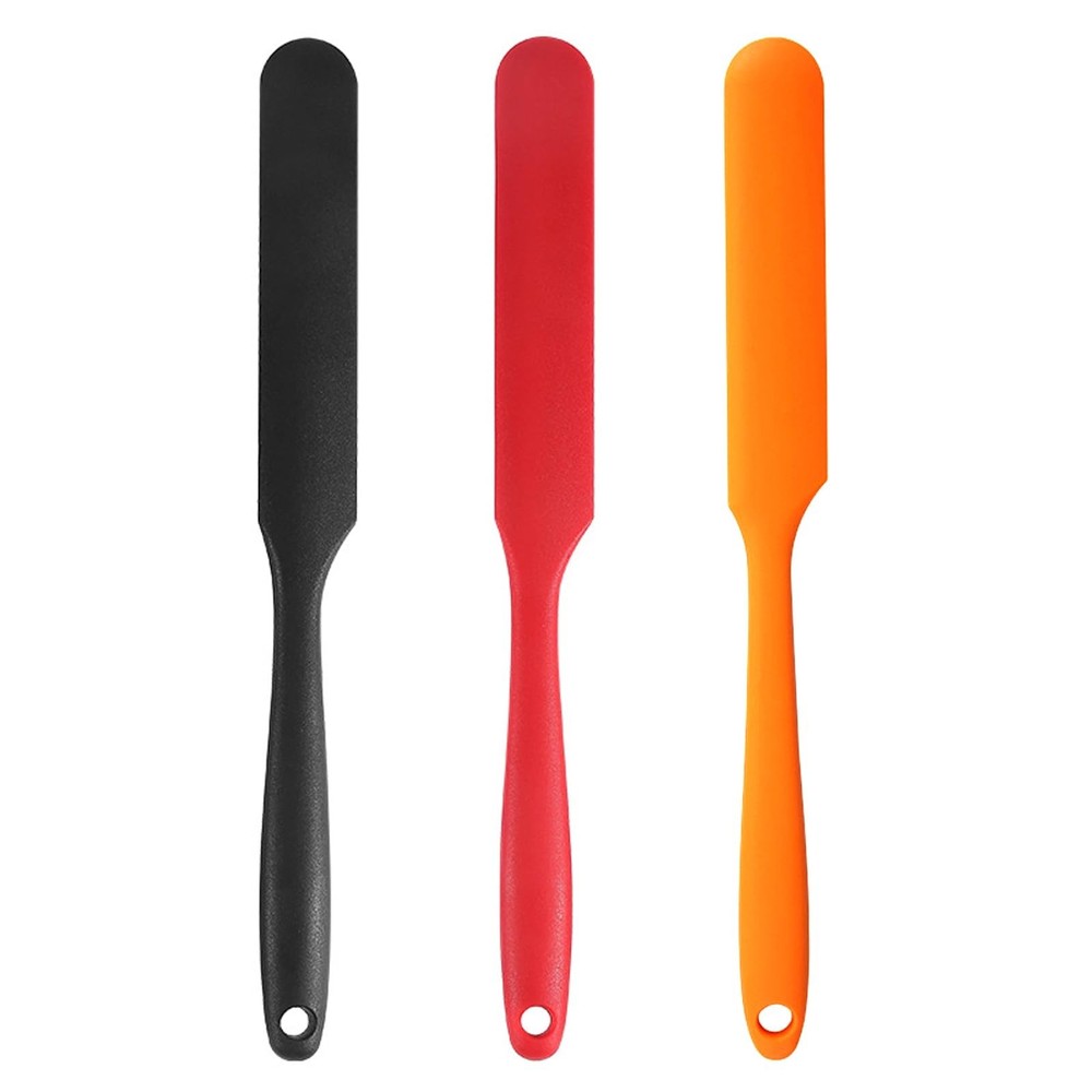 【3 Pack】Silicone Jar Spatula, Long Handle Jar Scraper Spurtle, Sou