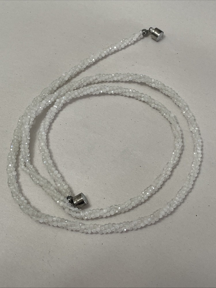 925 Stone Bead Necklace 27” Long