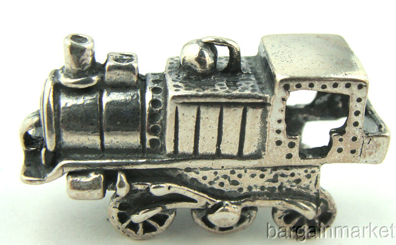 Miniature Sterling Silver Railroad Train Engine #004