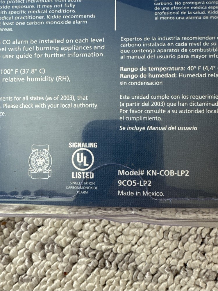 Kidde Carbon Monoxide Alarm