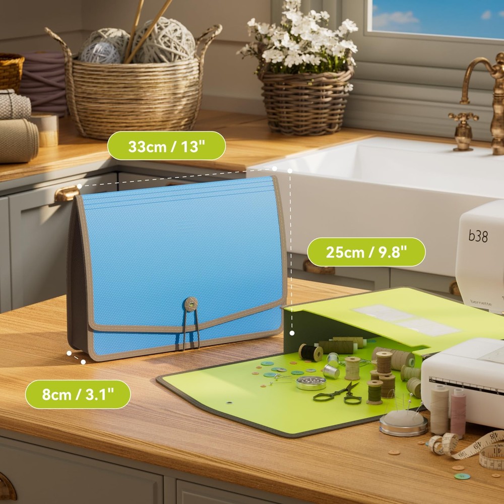 3 Pack Expanding File Folder Organizer Poly Pockets A4/Letter Size, Plastic E...