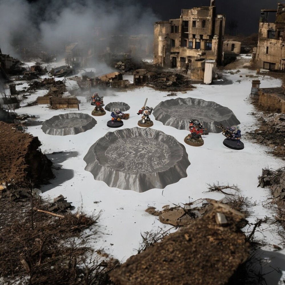 3D Printed Terrain Battlefield Blast Craters Set 2 Great For 40K / Kill Team