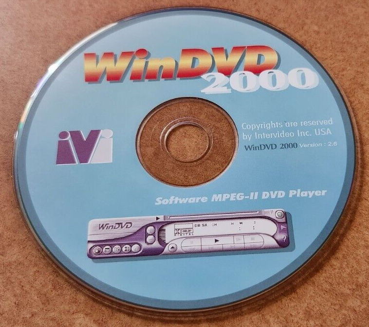 WinDVD 2000 Software MPEG-II DVD Player CD-ROM v. 2.6
