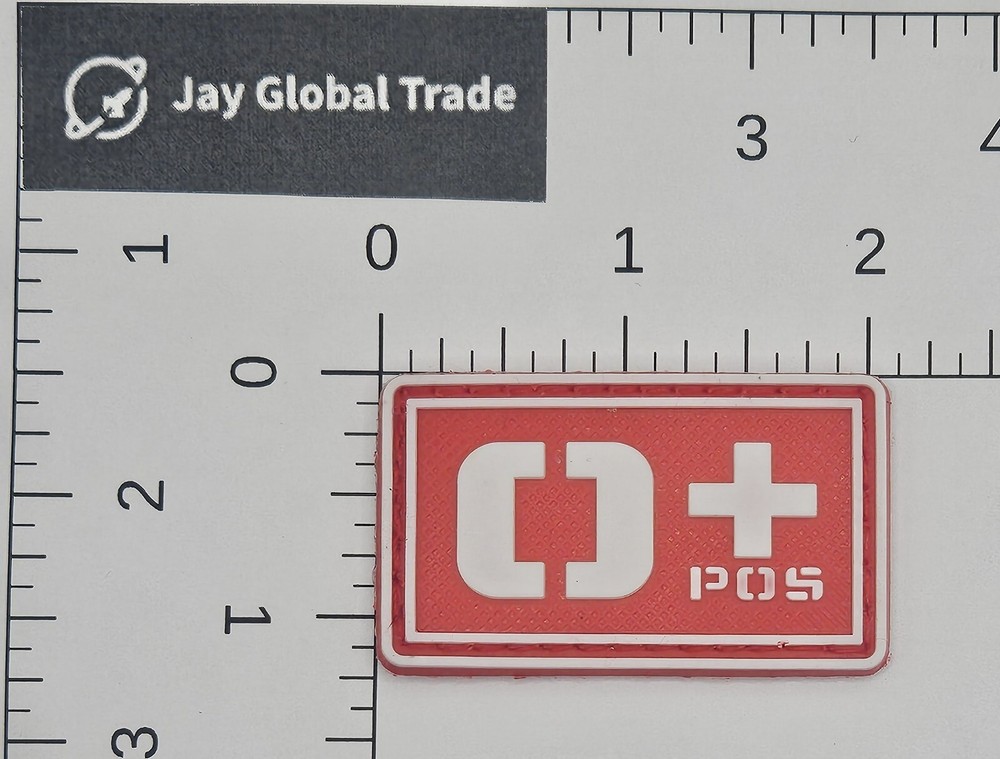 O POS O Positive O + PVC Blood Type Hook & Loop Identification Patch