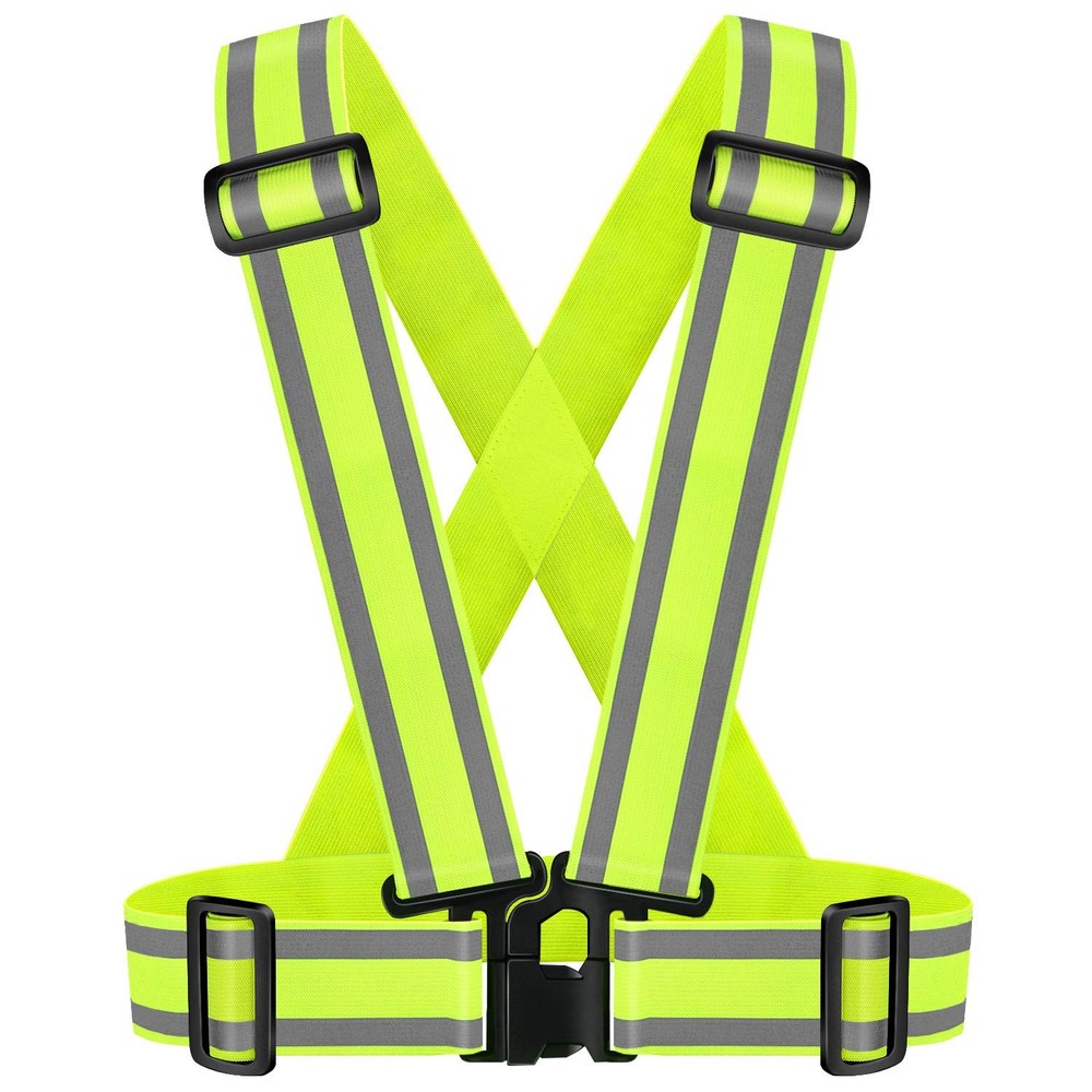High Visibility straps |Safety Vest |Adjustable & Elastic | Reflective Runnin...
