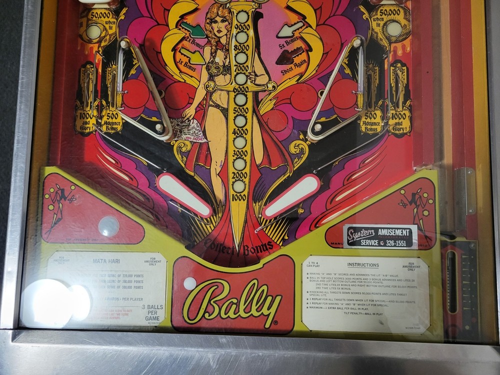 Vintage Mata Hari Pinball Machine, 1978 (Solid State)