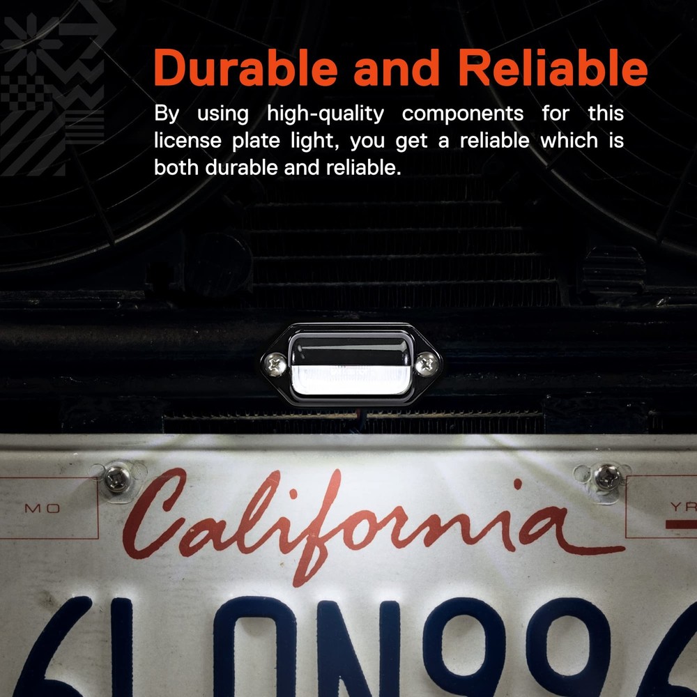 True Mods 2pc Black Boat Trailer LED License Plate Lights [DOT 2 Pack,