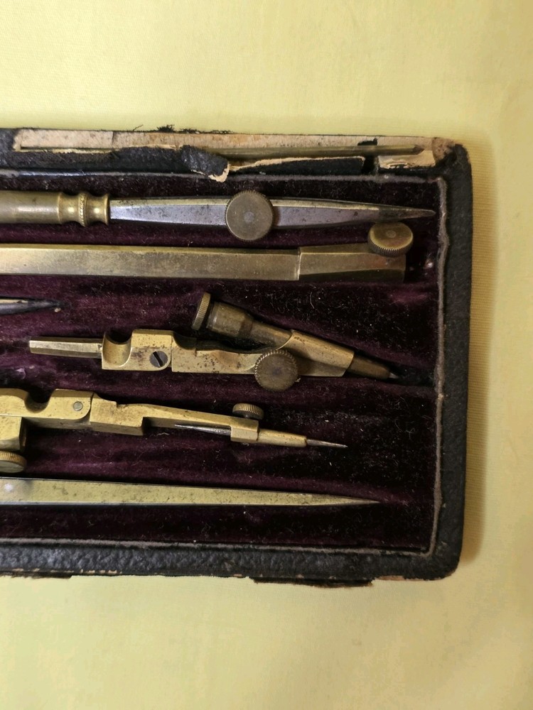 Antique Draftsman’s Drawing / Drafting Instruments Set ~ (c.1880–1920)