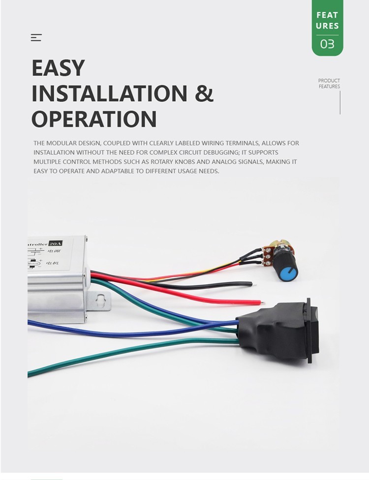 PWM DC Brushed Motor Continuously Variable Transmission Controller Switch 6V~24V