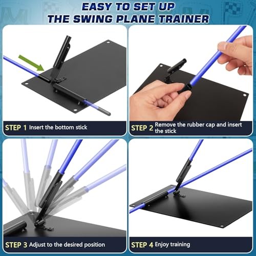 Pro Golf Alignment Sticks Holder – Adjustable Swing Plane Trainer with Easy