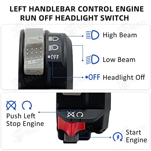 Left Handlebar Control Engine Start Run Off Headlight Switch for Yamaha ATV