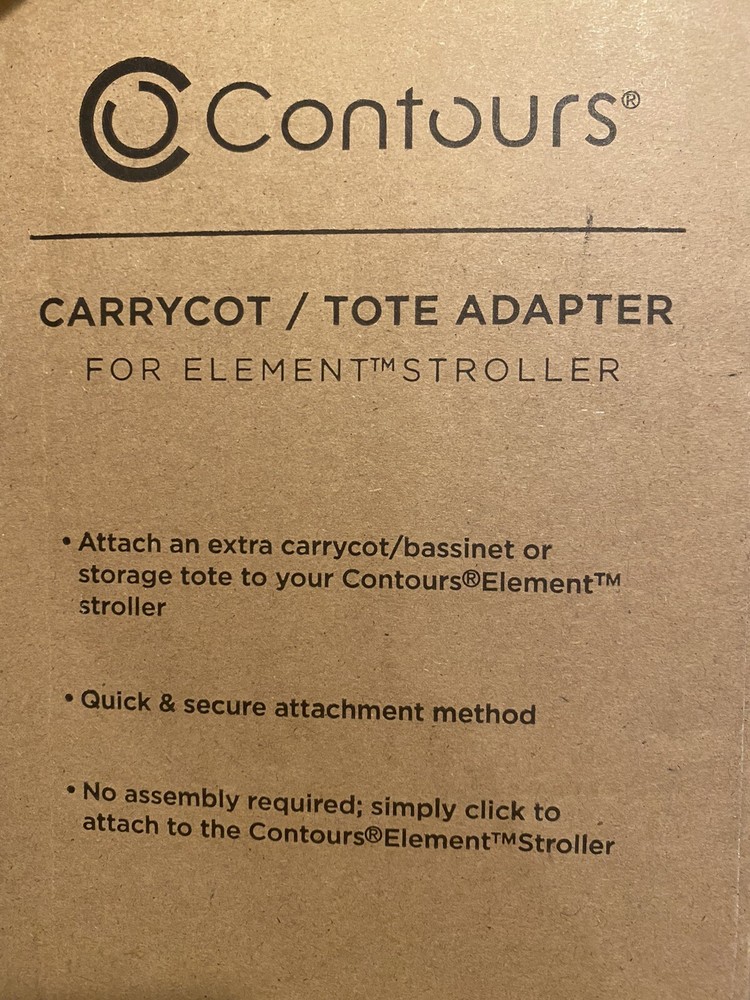 CONTOURS Carrycot/Tote ADAPTER FOR ELEMENTS STROLLER NEW BLACK