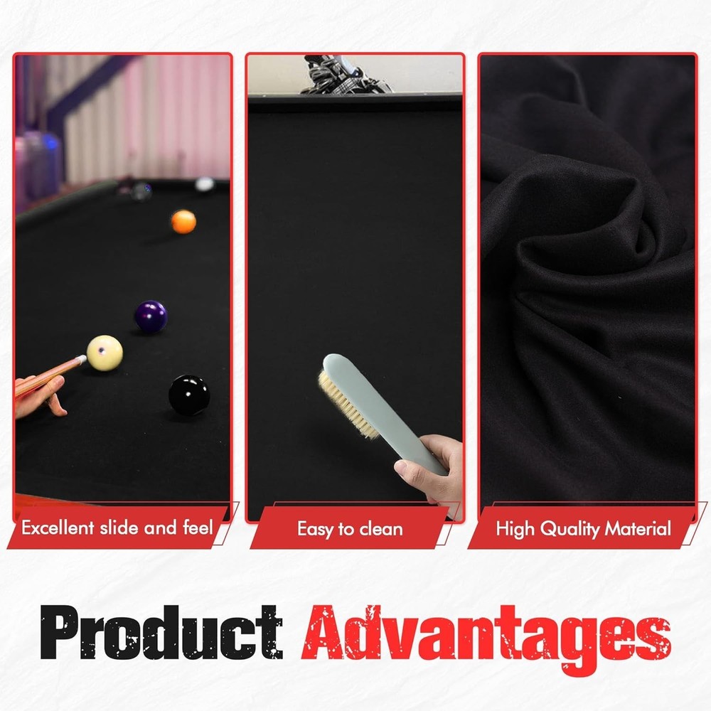 Upgrade Your Game - 8FT Pool Table Felt with Cloth Strips & Easy Staple Puller