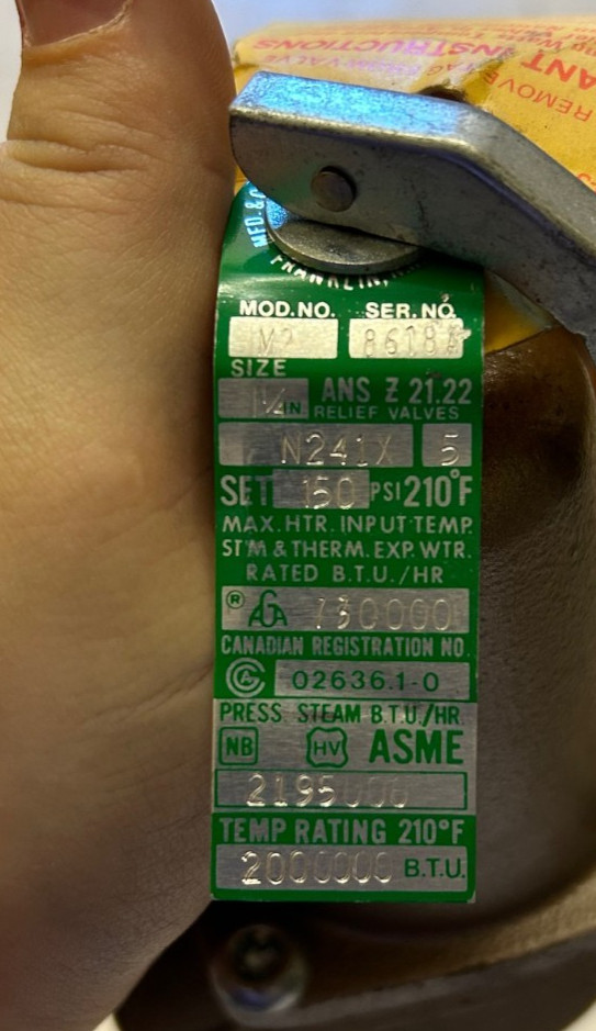 Watts 1 1/4" M2 Relief Valve