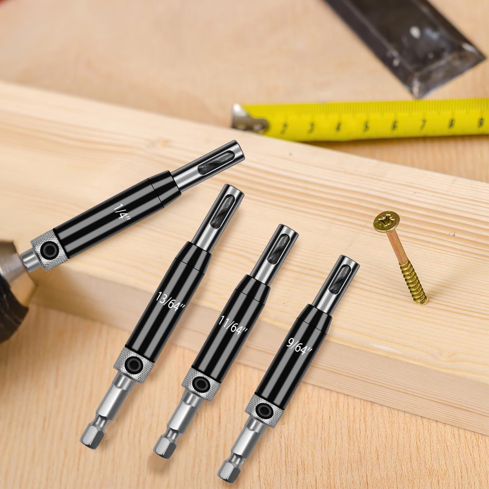 Self Centering Drill Bits Set for Hinges, Center Drill Bits VIX Bit Set with ...