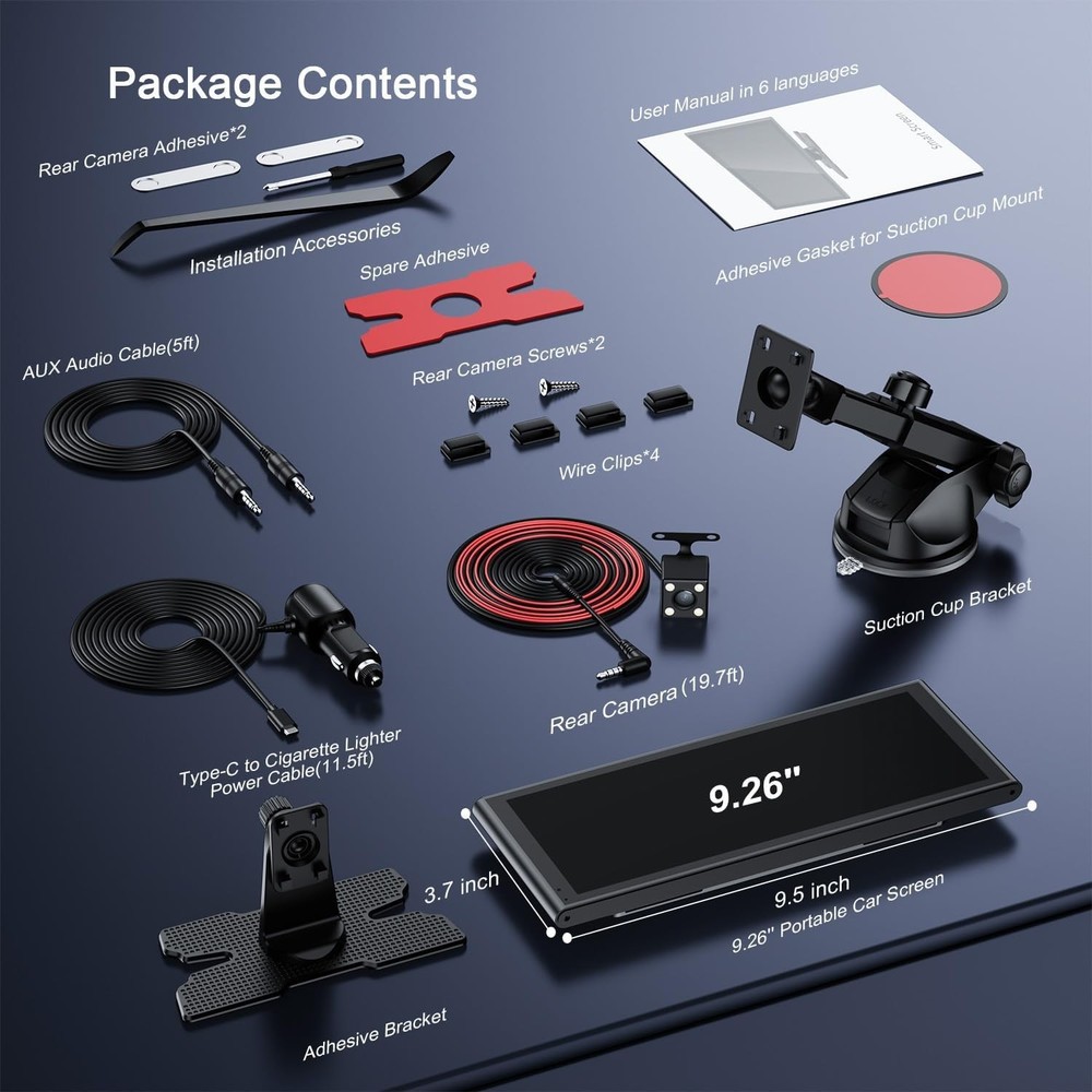 Apple Carplay Android Display 10" Backup Camera, Navigation, Siri Voice Control