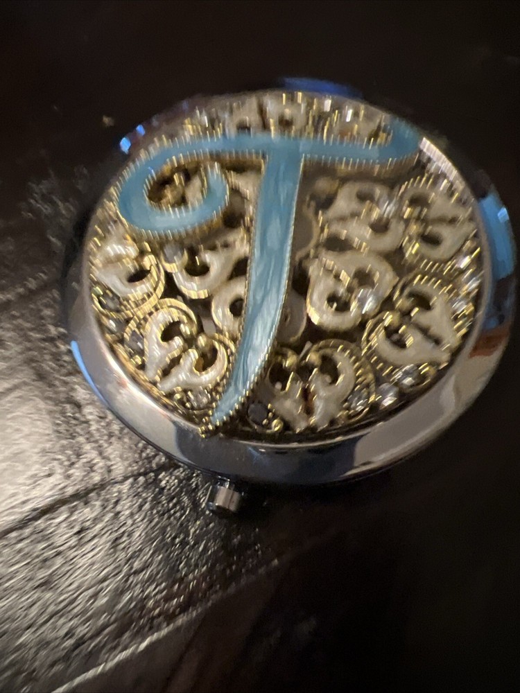 Double Mirror Makeup Compact "T" Initial