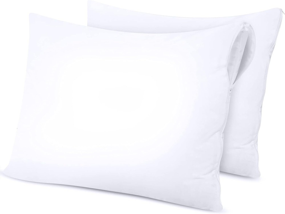 Utopia Bedding Waterproof Pillow Protector Zippered (2 Pack) Standard – Bed