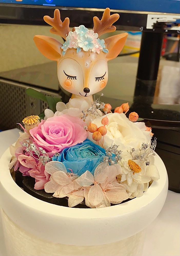 Gift Deer Floral Decor Forever Flower Handmade