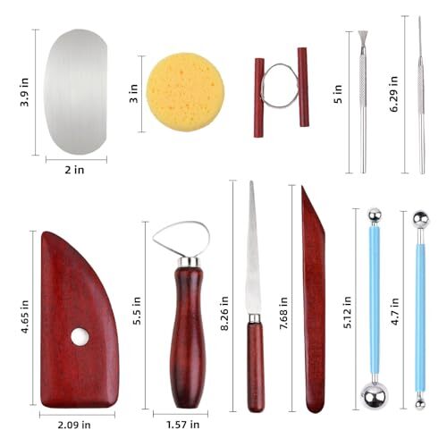 18 Pcs Pottery Tool Kit Polymer Clay Tools Modeling Clay Sculpting Tools Kit
