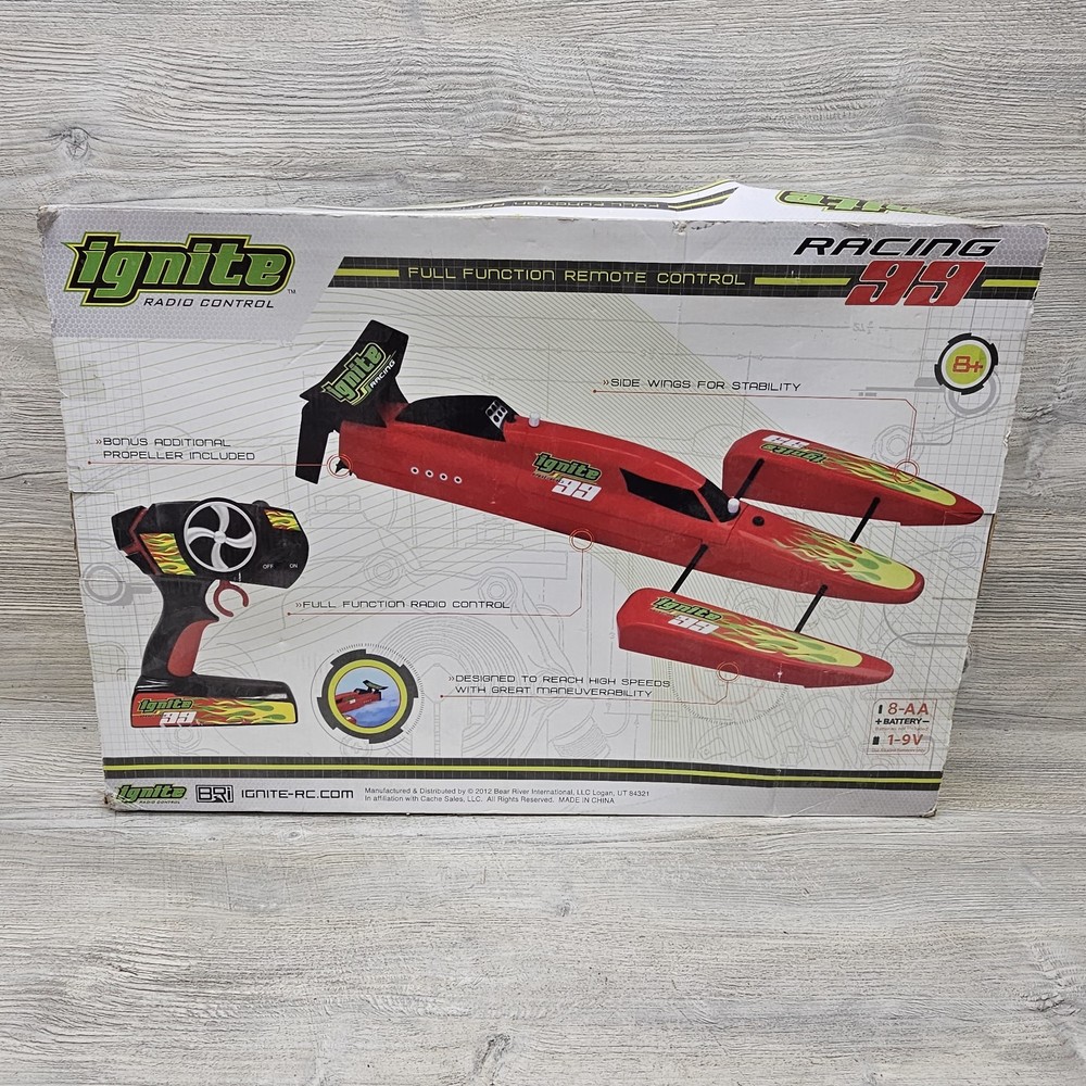 Ignite RC Racing 99 Hydroplane Speed Boat Full Function Remote Control 27MHz NIB