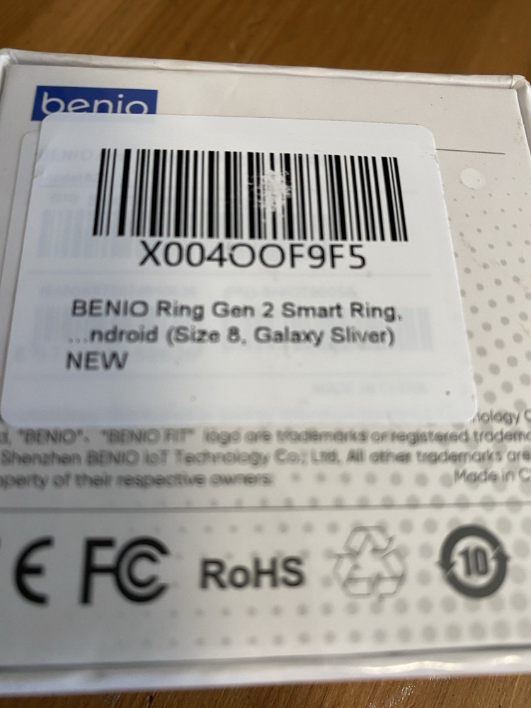 NIB Benio Gen 2 Smart Ring. Galaxy Silver Benio Size. 8 Android