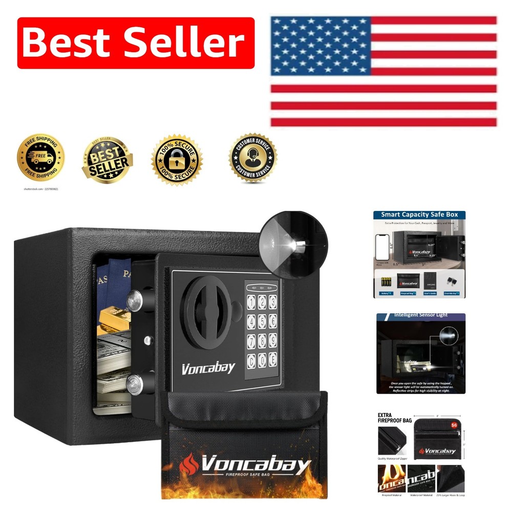 Home Security Safe Box with Intelligent Light & Combination Lock - 0.23 CF