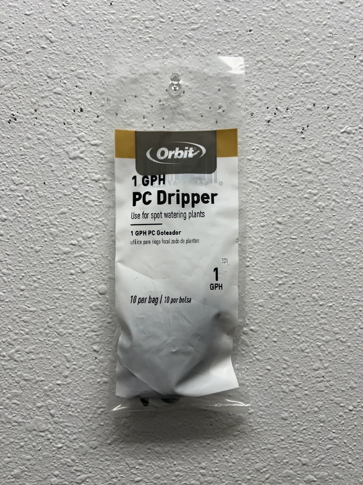 10-Pack ORBIT 67225 Drip Irrigation Plastic Pressure-Compensating Dripper 1 GPH