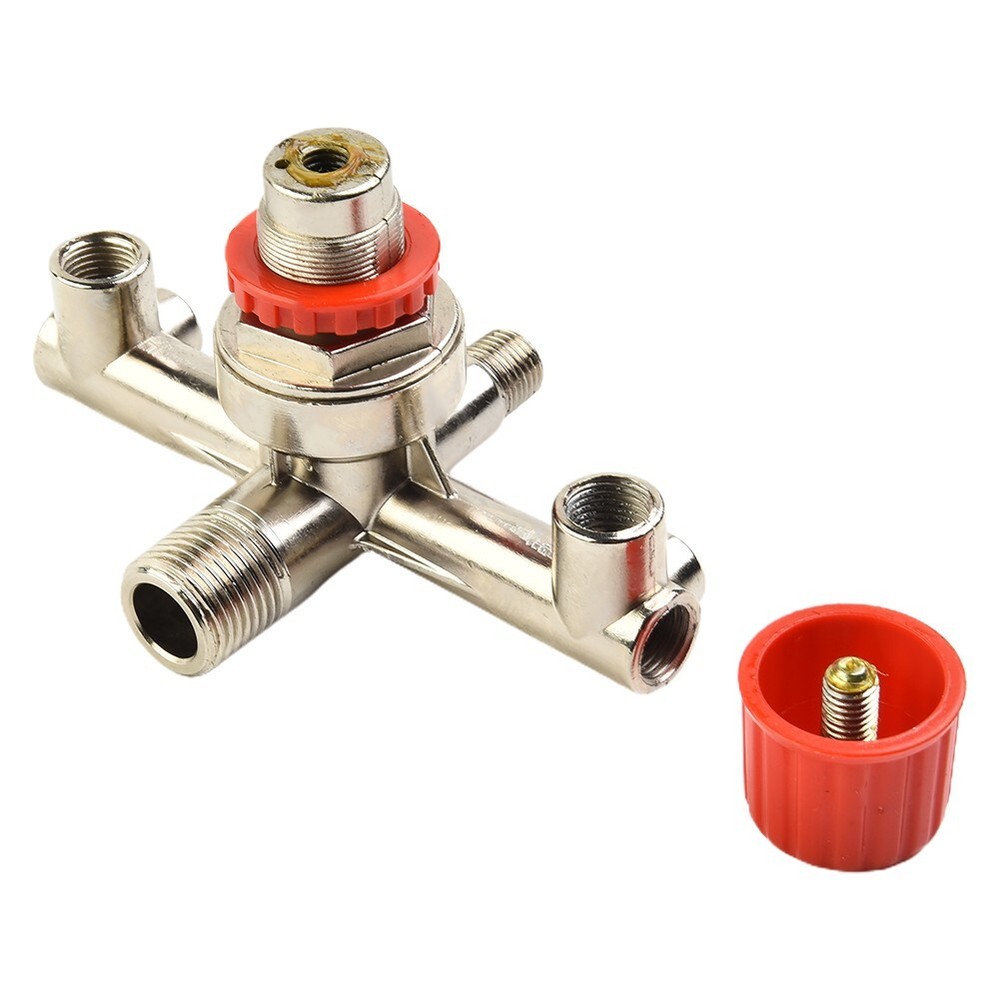 1*Double/Outlet Tube Air Compressor Switch Pressure Regulator Valve Fitting Part