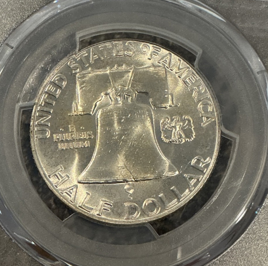1956 Franklin Silver Half Dollar PCGS MS65FBL Nice Light Toning