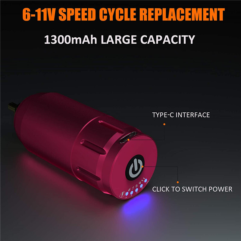 Rocket Tattoo Machine Pen Kit Wireless Tattoo Power Supply RCA Interface Rotary