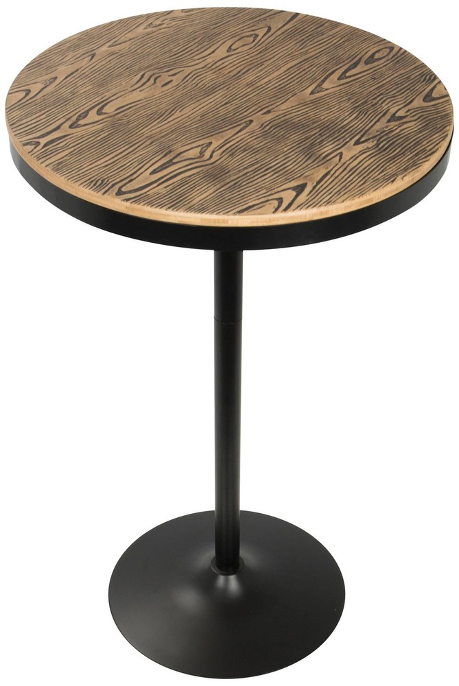 Dakota 27"W Natural Black Adjustable Round Bar/Dinette Table