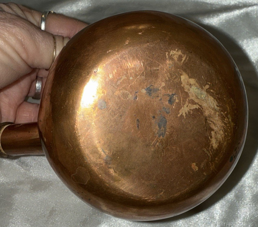 Turkish Coffee Pot Hammered Copper Wooden Handle