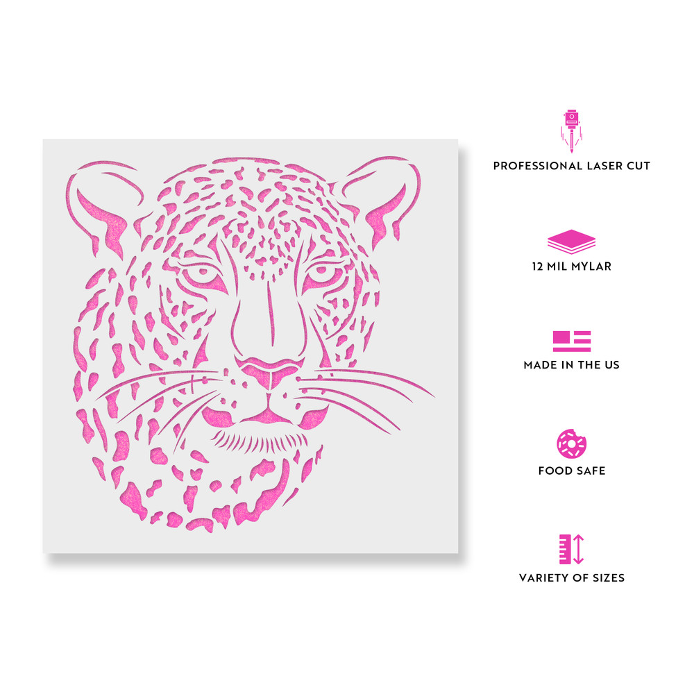 Jaguar Head Stencil - Durable & Reusable Mylar Stencils